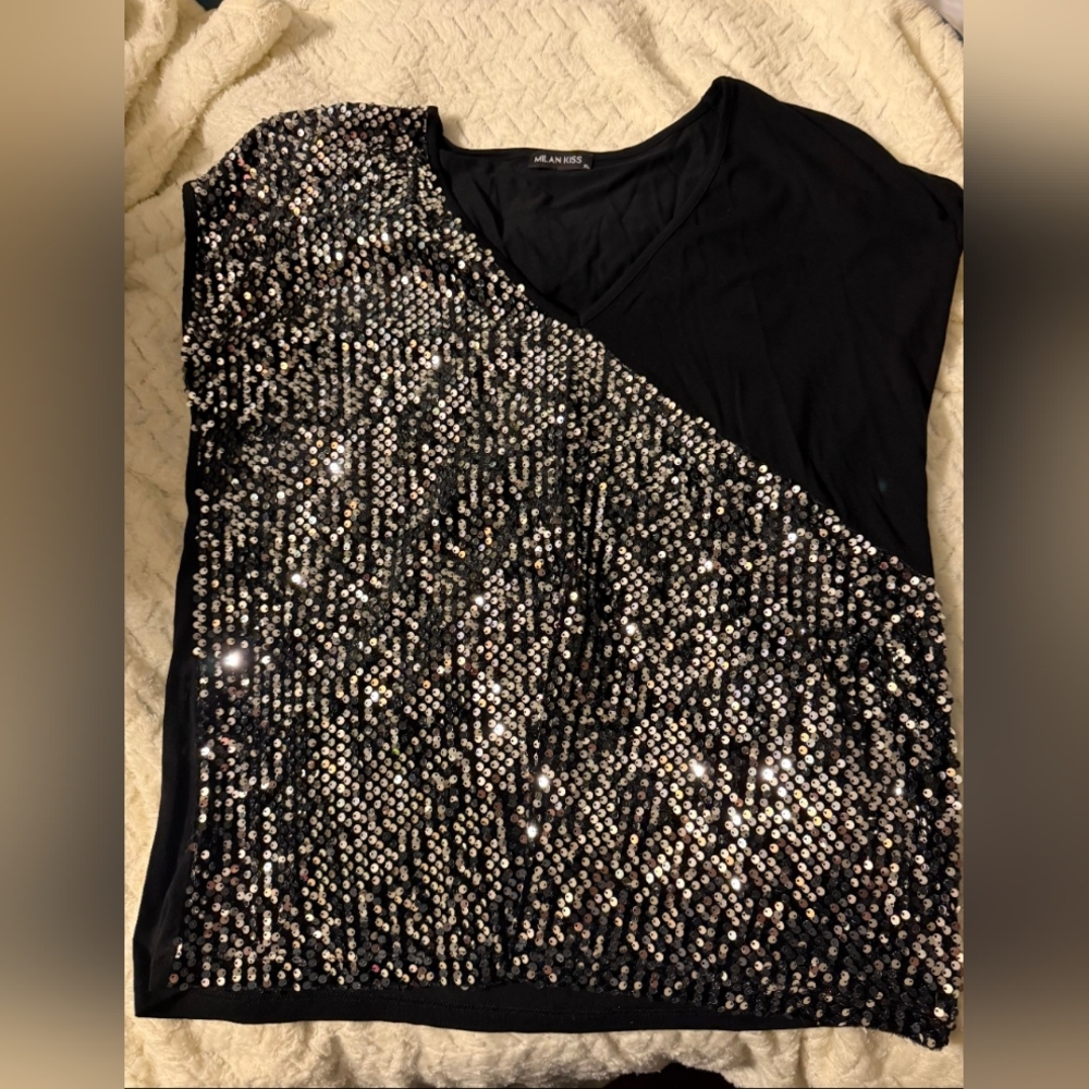 Black Sequin Top